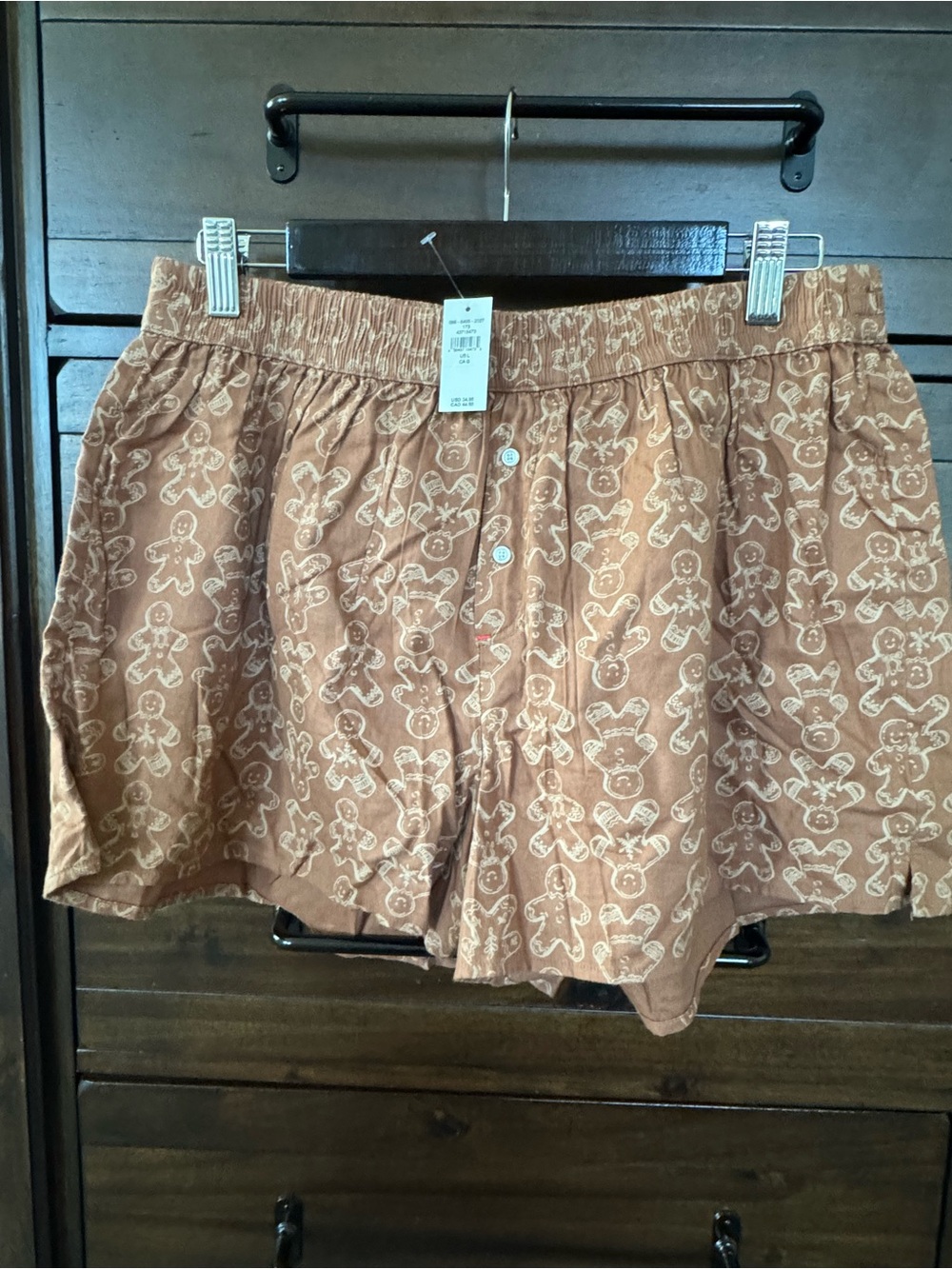 Aerie Gingerbread Print Boxer Shorts - Rust Brown